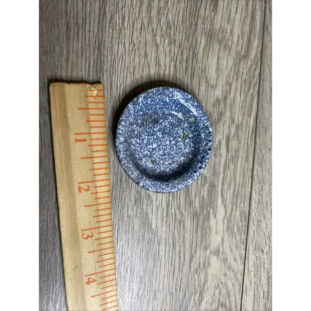 Antique‎ German Doll Kitchen Pans Rare Blue Speckled Granite Ware Bing Marklin